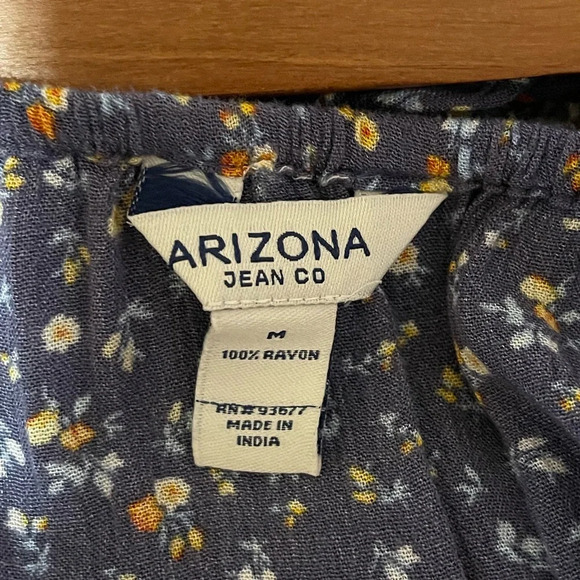 Arizona blue floral print sleeveless button front dress Medium - Picture 3 of 3